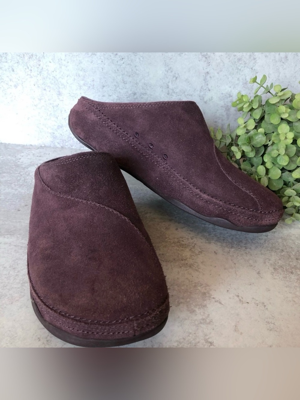 FITFLOP Gogh Clog Suede Chocolate Brown Size 8 Mules Slip On Comfort Shoes